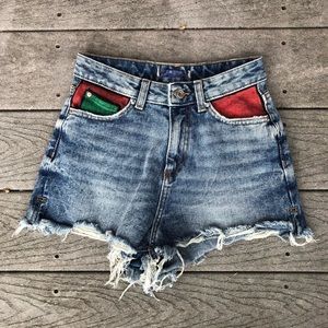 Hand painted jean shorts